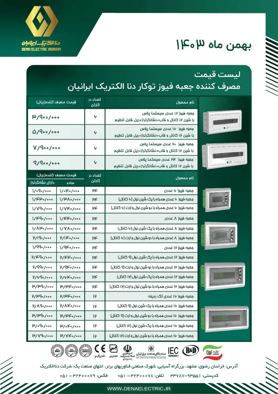 لیست قیمت دنا الکتریک