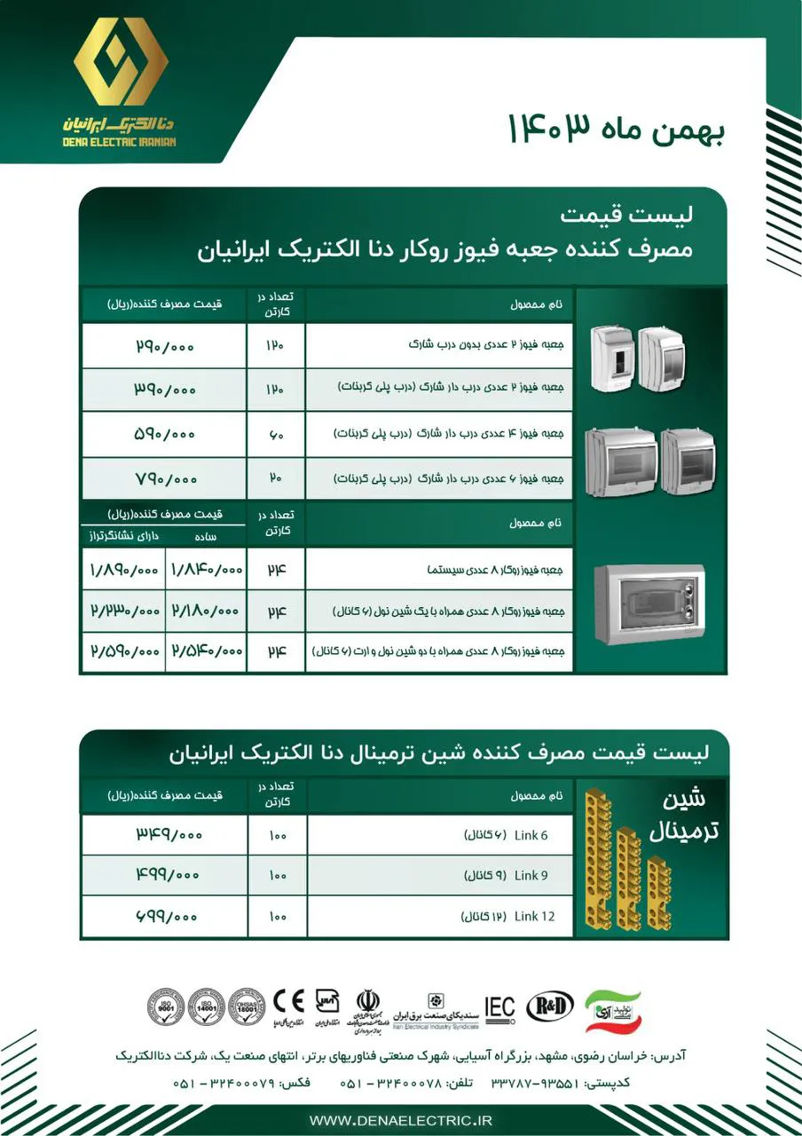 لیست قیمت دنا الکتریک